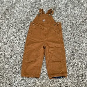 Kids Carhartt overalls with flannel inside. Size 2t.
